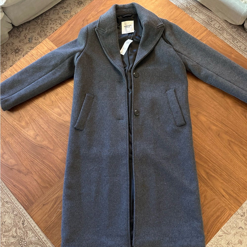 Abercrombie & Fitch Wool Blend Tailored Coat